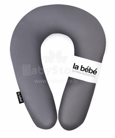 La Bebe™ Snug Cotton Cover Art.156266 Dark Grey Дополнительный чехол [навлочка] для подковы 20x70cm