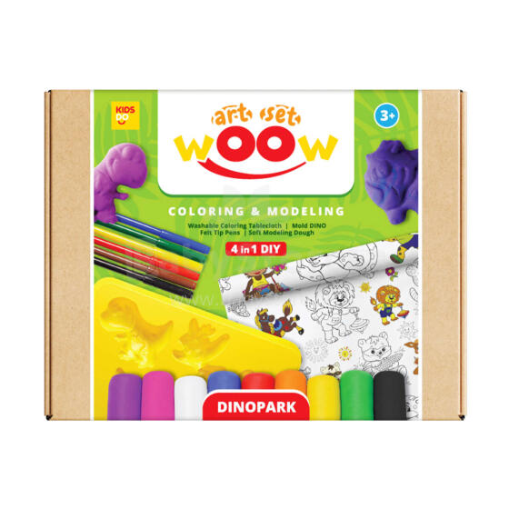 KidyBox Art.F-41004 woow WOOW творческий набор 4 в 1 - ДИНО И ЖИВОТНЫЕ