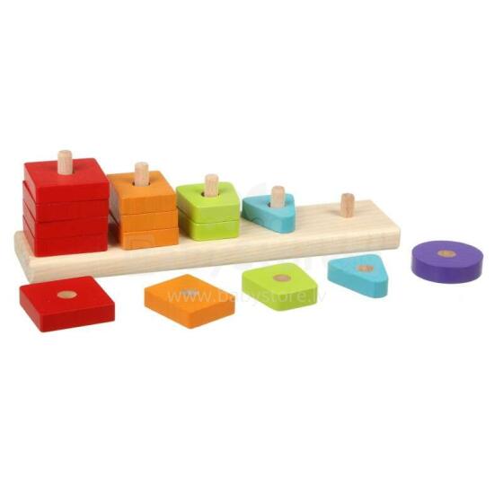 Cubika Wooden Geometric Sorter LSG-1 Art.15320 Attīstoša koka rotaļlieta 'Ģeometriskas figūras'
