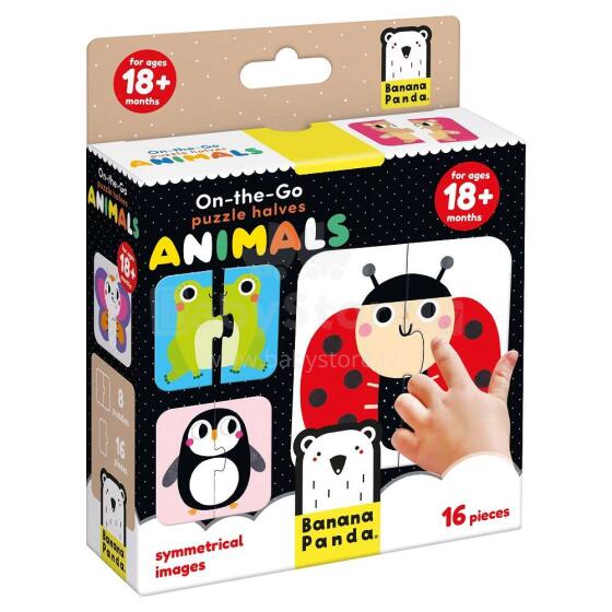 Banana Panda On-the-Go Puzzle Halves Animals Art.49104 Напольный пазл (16шт.)