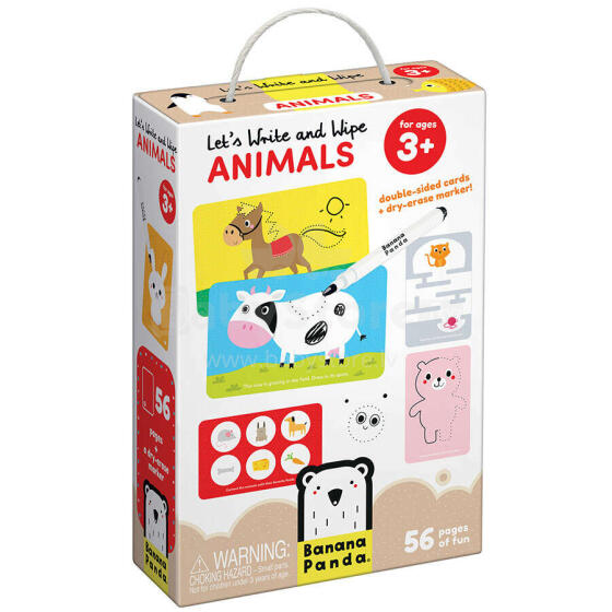 Banana Panda Let's Write and Wipe Animals Art.77367 Карточки для записи и стирания  (56шт.)