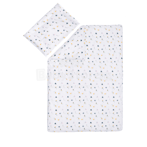 Fillikid Bed Sets Art.021-41 Village White Kokvilnas gultas veļas komplekts no 2 daļam
