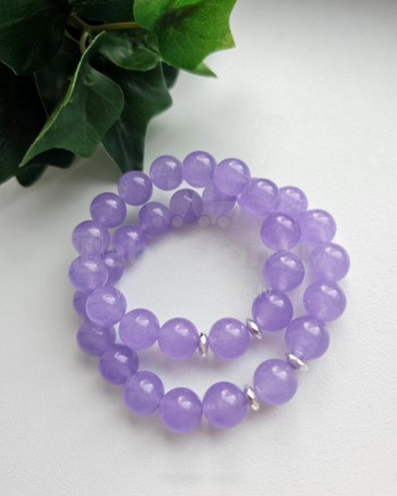 La bebe™ Jewelry Handmade Natural Stone Bracelet Halcedons Purple