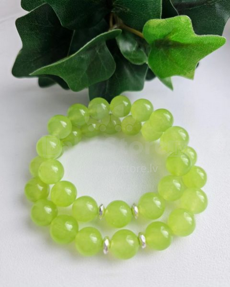 La bebe™ Jewelry Handmade Natural Stone Bracelet Halcedons Salatlāpu M size