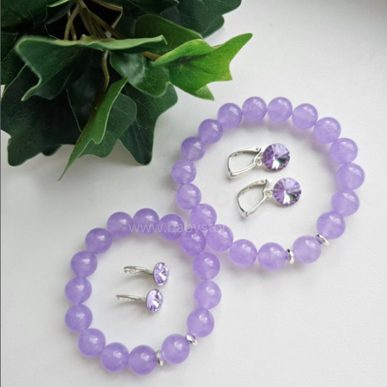 La bebe™ Jewelery Natural Stone Earrings Light Amethyst Серьги из серебра 925 пробы с 10 мм кристаллом аметиста