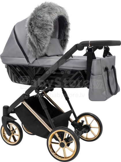 Kunert Pram hood fur Art.156998 Grey Меховая насадка на капюшон для детской коляски