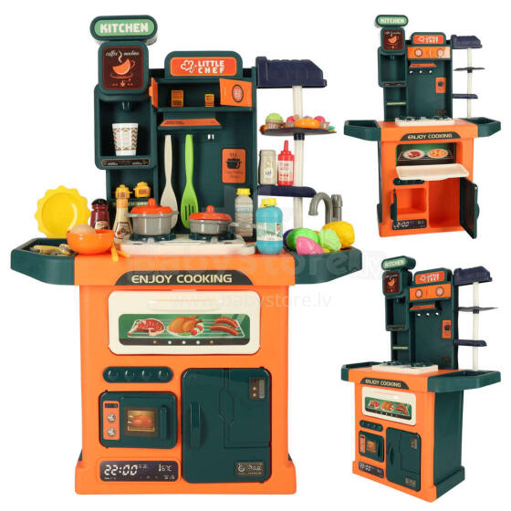 Ikonka Plastic Kitchen Art.KX4304 Virtuve ar piederumiem un gaismas efektiem