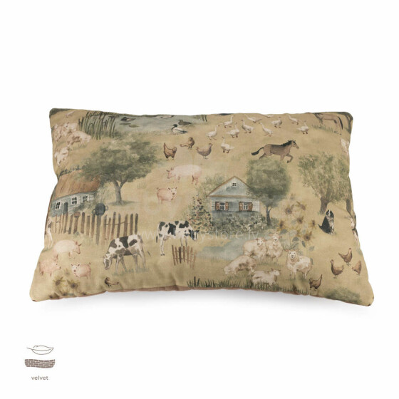 Makaszka Large Velvet Pillow Art.157124 Countryside Tales Высококачественная детская подушка (40x60 см)