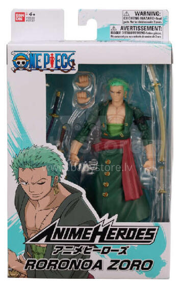 ANIME HEROES Once Piece figure with accessories, 16 cm - Roronoa Zoro