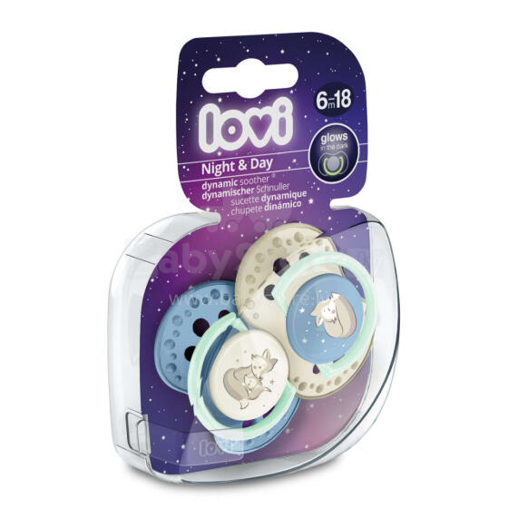 LOVI Silikona dinamiskais knupis, 6-18m, 2 gab., Night&Day, Boy, 22/915boy