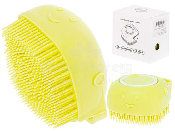 Ikonka Art.KX5626_1 Silicone brush for washing dogs cats yellow