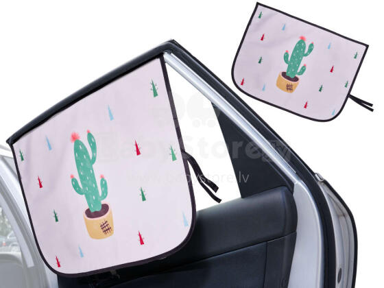 Ikonka Art.KX6192_1 Magnetic curtain car window cover cactus
