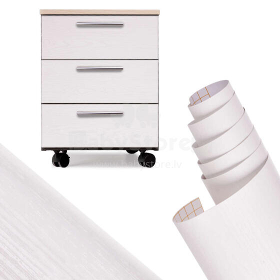 Ikonka Art.KX5520 Self-adhesive foil roll wallcovering oak white 1,22x50m