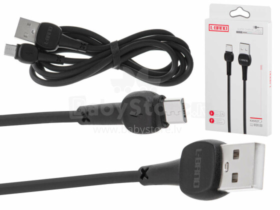 Ikonka Art.KX5327_1 L-BRNO Micro USB fast charging cable black