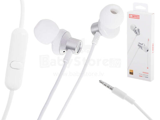 Ikonka Art.KX5323 L-BRNO 3.5mm wired jack earphones white