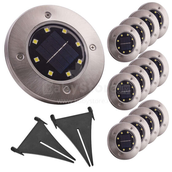 Ikonka Art.KX5255 Saules dārza LED zemes iebrukuma lampa 12gab