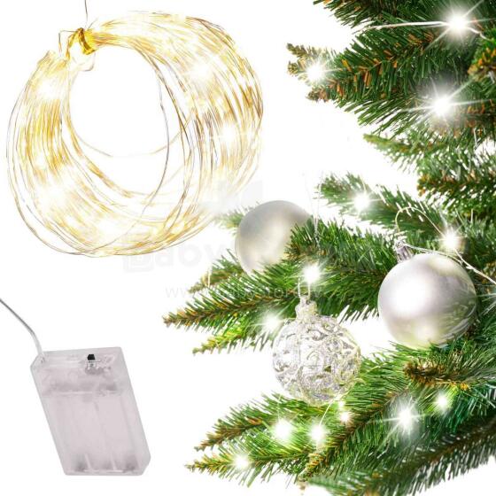 Ikonka Art.KX5254 LED dekoratīvās vadu gaismas 5m 50LED silti balta