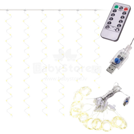 Ikonka Art.KX5242 LED curtain lights 3x3m 300LED warm white