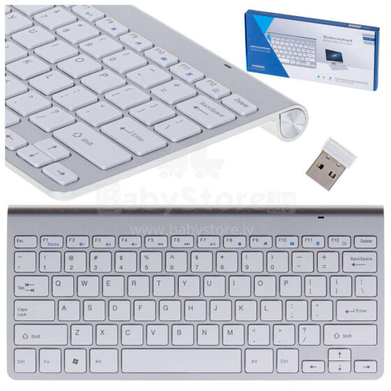 Ikonka Art.KX5112_1 Smart TV bezvadu tastatūra sudraba krāsā