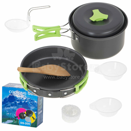 Ikonka Art.KX4989 Tourist dinnerware set camping pot frying pan XL