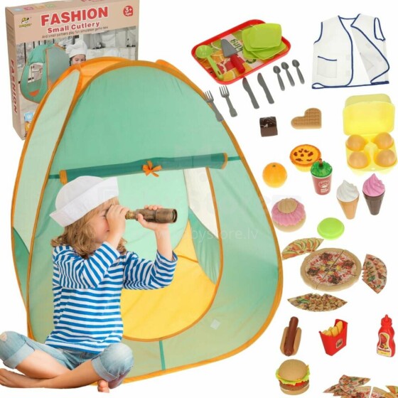 Ikonka Art.KX4941 Children's camping tent with accessories 62el.