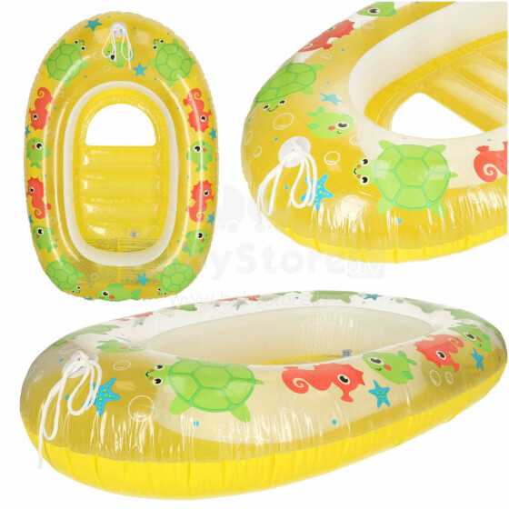 Ikonka Art.KX6097_1 BESTWAY 34037 inflatable pontoon boat mattress yellow 3-6 years old