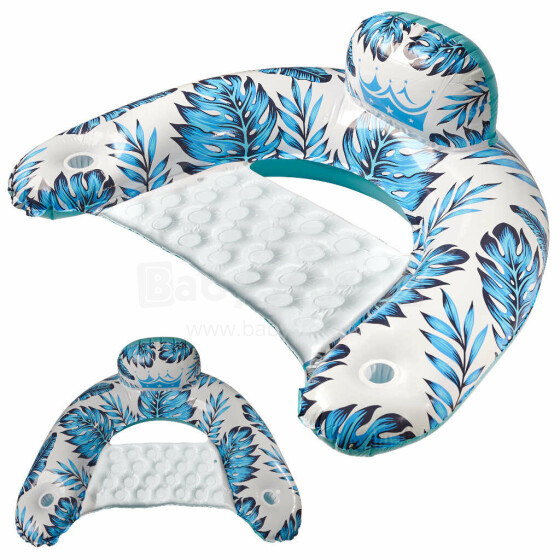Ikonka Art.KX4911 Peldvietu krēsls guļamkrēsls šūpuļtīkls ūdens zils