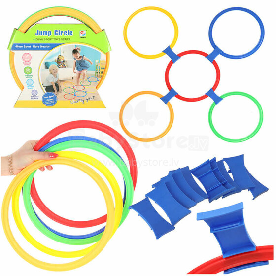 Ikonka Art.KX4888 Classroom game coloured hoops 10 wheels and connectors
