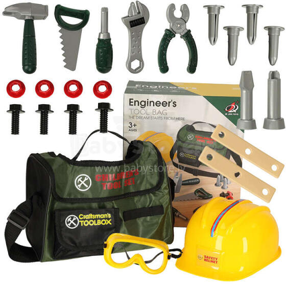 Ikonka Art.KX4882 Workshop tools helmet goggles in bag 23el.