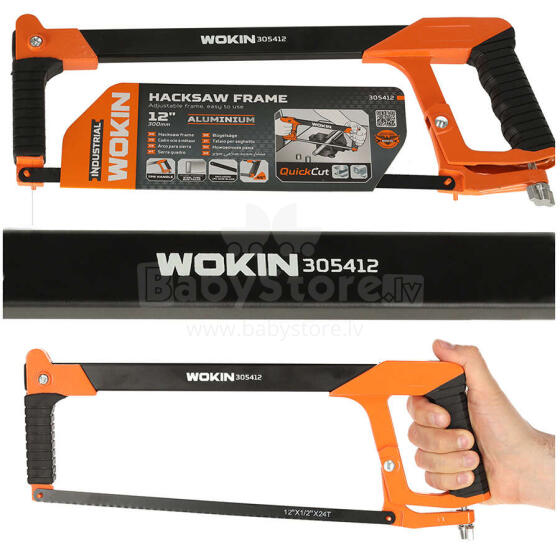 Ikonka Art.KX4825 WOKIN rokas metāla zāģa asmenis ar alumīnija rokturi asmens regulēšana 300 mm