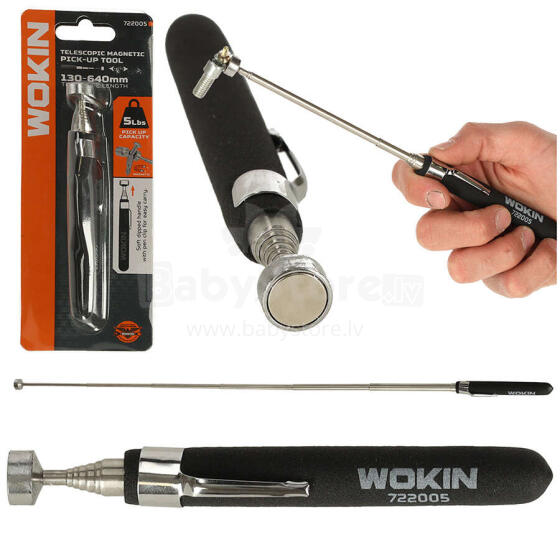 Ikonka Art.KX4814 WOKIN nerūsējošā tērauda teleskopiskais magnētiskais satvērējs magnēts 64cm 2.2kg