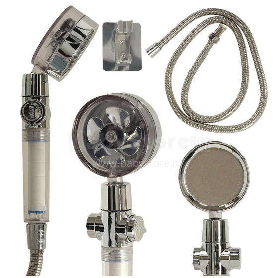 Ikonka Art.KX4744 Hand shower with turbine and hose silver