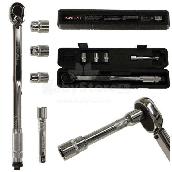 Ikonka Art.KX4720 Griezes atslēga 460mm 1/2'' + 3 ligzdas 17-21mm 40-210Nm ar bloķēšanu + futrālis