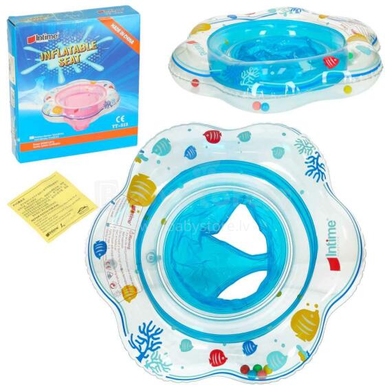 Ikonka Art.KX6793_1 Inflatable wheel with seat for children blue