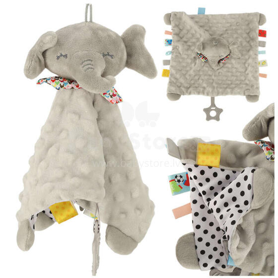 Ikonka Art.KX4612 Sensory mascot rustling tag elephant