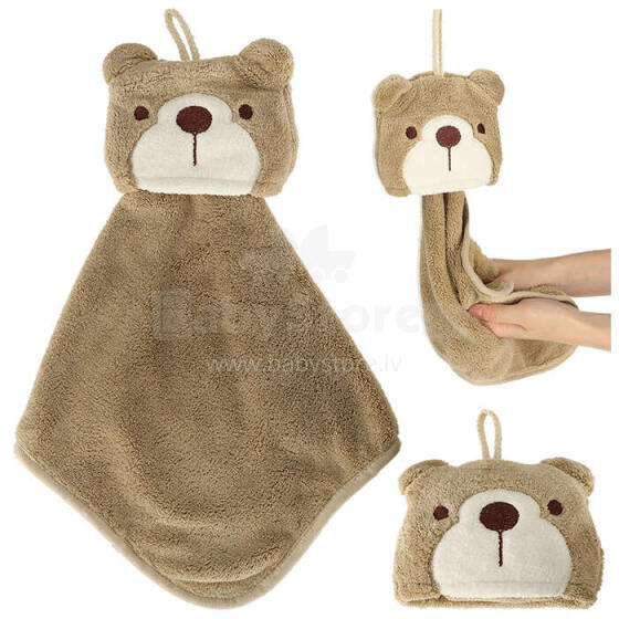 Ikonka Art.KX4527 Children's nursery hand towel 42x25cm brown teddy bear