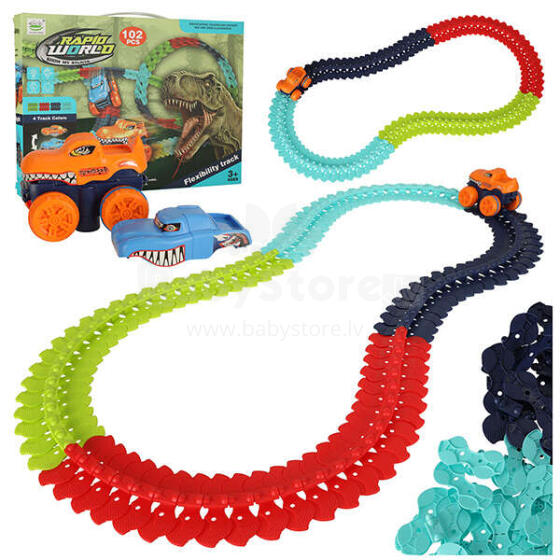 Ikonka Art.KX4522 Car racing track with car 102 elements
