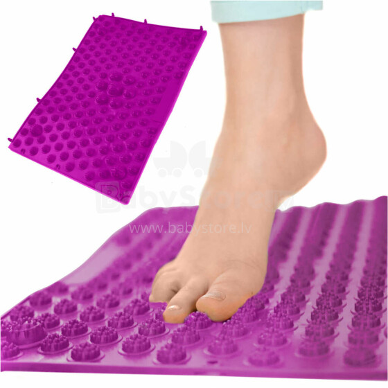 Ikonka Art.KX6356_5 Jutiminio masažo korekcijos kilimėlis violetinės spalvos