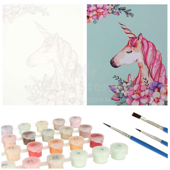 Ikonka Art.KX4497 Painting by numbers 40x50cm unicorn