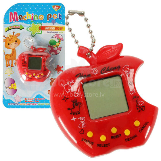 Ikonka Art.KX9721_5 Rotaļlieta Tamagotchi elektroniskā spēle ābolu sarkans