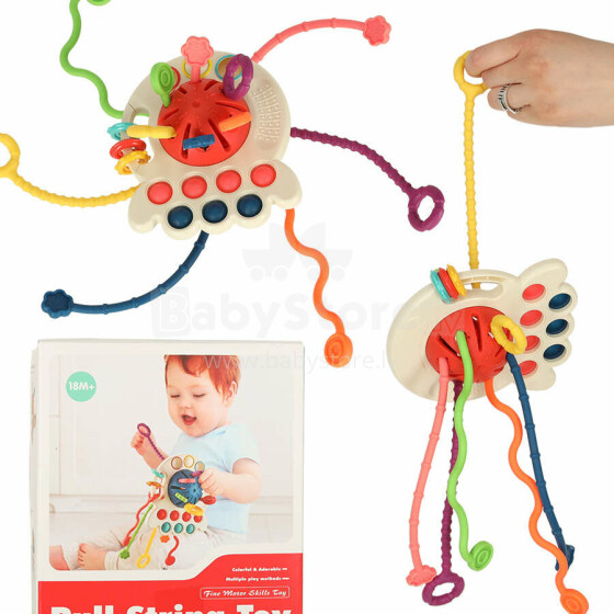 Ikonka Art.KX4602_1 Montessori sensory toy teether red