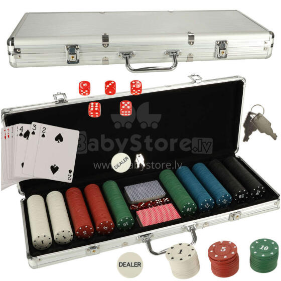 Ikonka Art.KX4409 Poker set in a case 500 chips 2 packs of cards