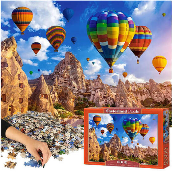 Ikonka Art.KX4363 CASTORLAND Puzzle 2000 elementi Krāsaini gaisa baloni Kapadokija - Gaisa baloni Kapadokijā 92x68cm