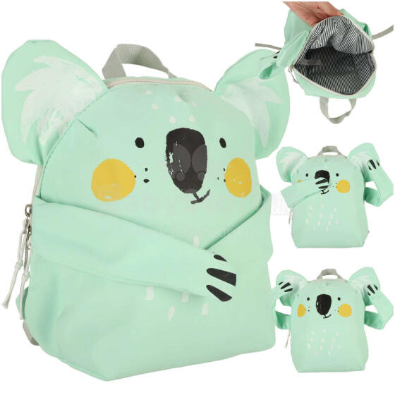 Ikonka Art.KX4312 Bērnudārza koala skolas mugursoma zaļa