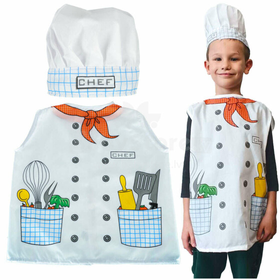 Ikonka Art.KX4301 Costume carnival cook baker 3-8 years old
