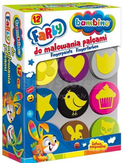 Ikonka Art.KX4226 BAMBINO Pirkstu krāsas 12 krāsas