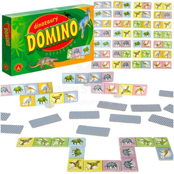 Ikonka Art.KX4165 ALEXANDER dinozauru domino izglītojošā spēle 4+