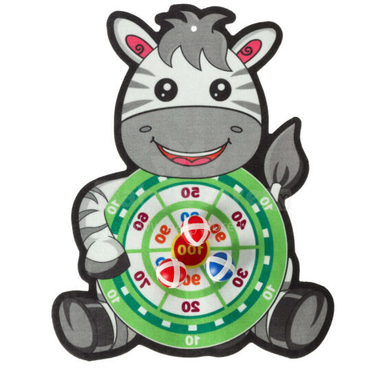 Ikonka Art.KX5614_1 Velcro šautriņu spēle droša šautriņu mērķī zebra versija II kategorija
