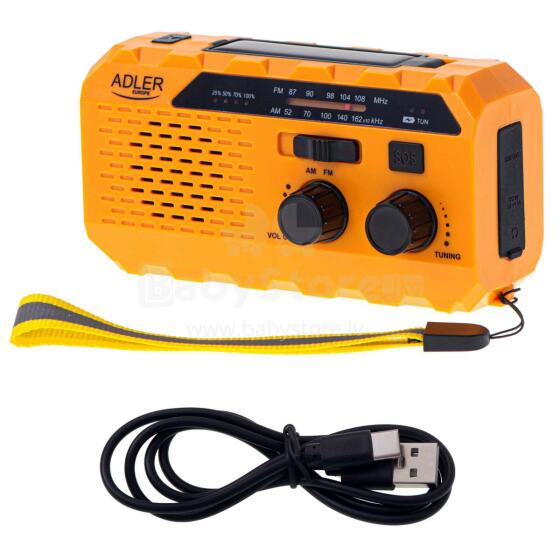 Ikonka Art.KX4036 Adler AD 1197 Pārnēsājams saules kloķītis tūristu radio kempings 3 veidi, kā uzlādēt lukturīti lukturīti SOS signāls 1200mAh