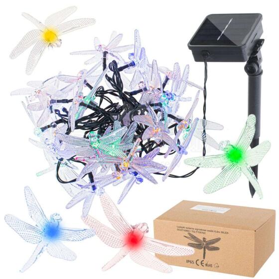 Ikonka Art.KX4968_1 Solar dragonfly garden lights 6.5m 30LED multicolour